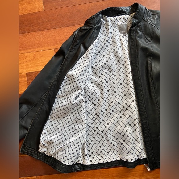 Reitmans Black Moto Faux Leather, Vegan, Pleather, Jacket Woman’s Sz 14 - Picture 10 of 10